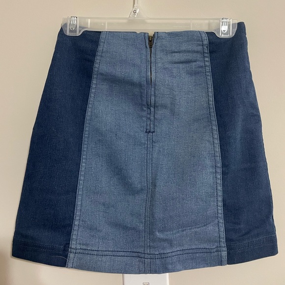 Free People Two Tone Denim Skirt - Picture 4 of 4